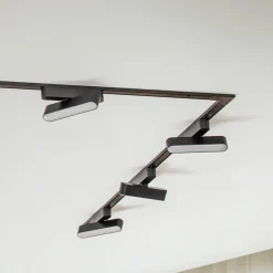 Lindby Skinnesystem Lumaro, lyslist, 7 lyskilder, svart, 48 V, dimbar| Kontorbelysning|Led-Innendørs