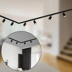 Briloner Skinnesystem RAIL 230 V svart 6 spots 2,25 m hjørnekontakt Clearance