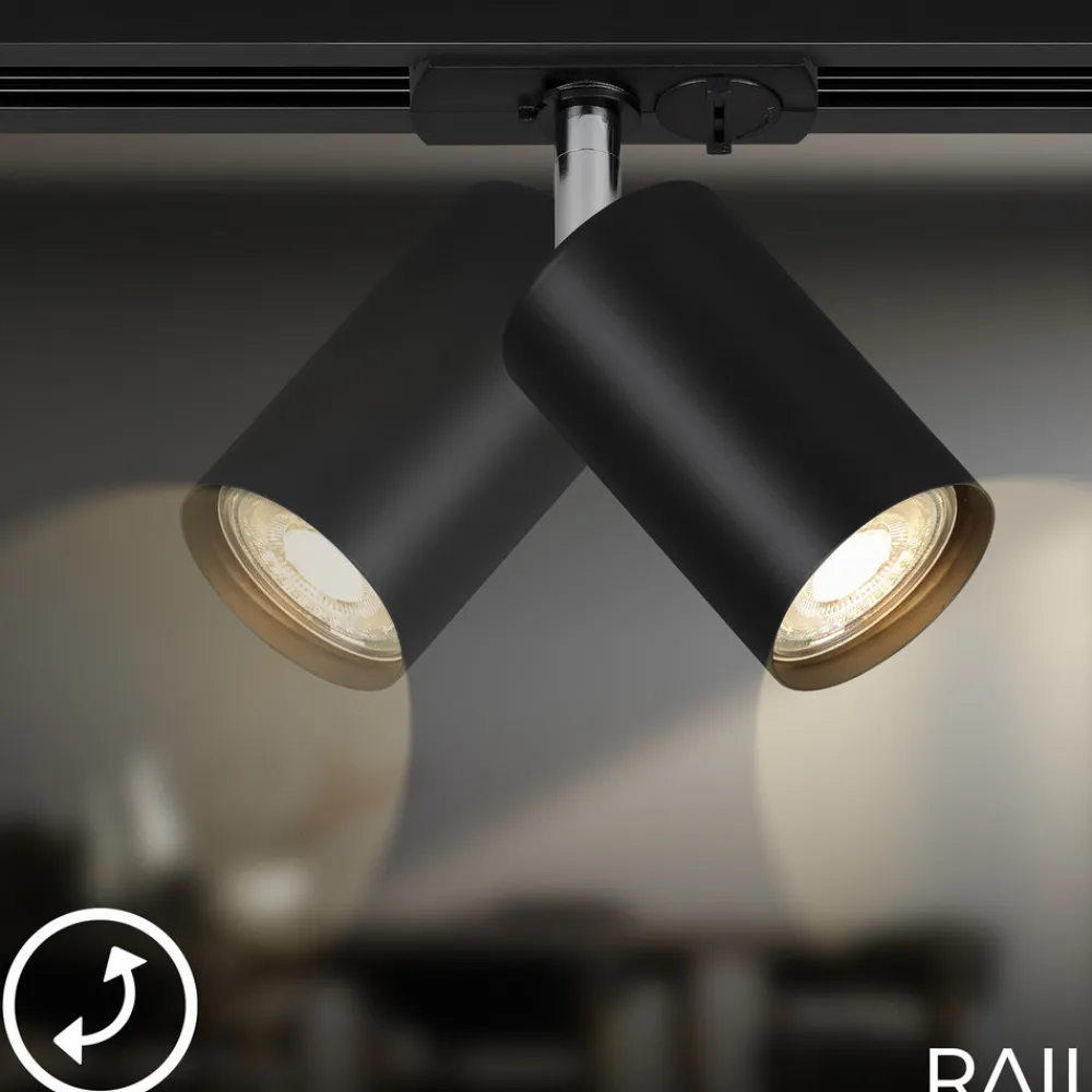 Briloner Skinnesystem RAIL 230 V svart 6 spots 2,25 m hjørnekontakt Clearance