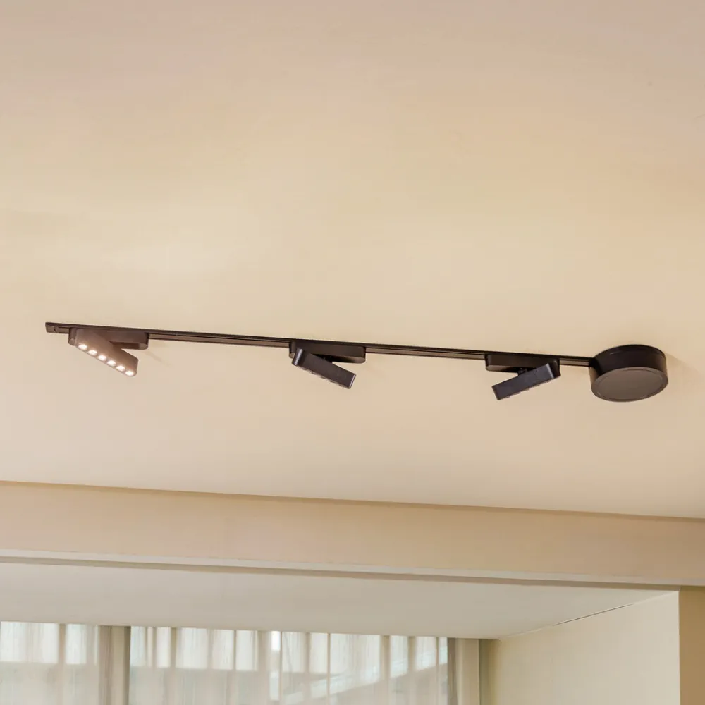 Lindby Skinnesystem 48V Lumaro, 3 LED-lister, svart, CCT Discount