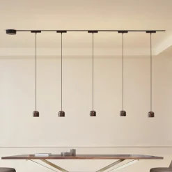 Lindby Skinnesystem 48V Lumaro, pendel, sylinder, 5 lyskilder, svart Best