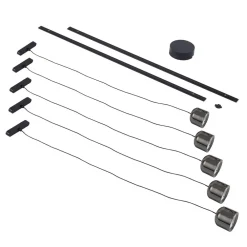 Lindby Skinnesystem 48V Lumaro, pendel, sylinder, 5 lyskilder, svart Best