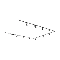 Lindby Skinnesystem 48V Lumaro, spots, 11 lyskilder, svart, Ø4cm, dimbar| Kontorbelysning|Skinnesystem