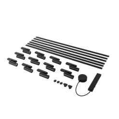 Lindby Skinnesystem 48V Lumaro, spots, 11 lyskilder, svart, Ø4cm, dimbar| Kontorbelysning|Skinnesystem