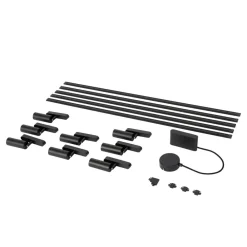 Lindby Skinnesystem 48V Lumaro, spots, 9 lyskilder, svart, 13,1 cm, dimbar| Skinnesystem