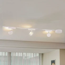 Lindby Skinnesystem 48V Lumaro, spotlights, 3 lyskilder, hvit, Ø 7,3 cm| Skinnesystem