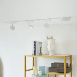 Lindby Skinnesystem 48V Lumaro, spotlights, 3 lyskilder, hvit, Ø 7,3 cm| Skinnesystem