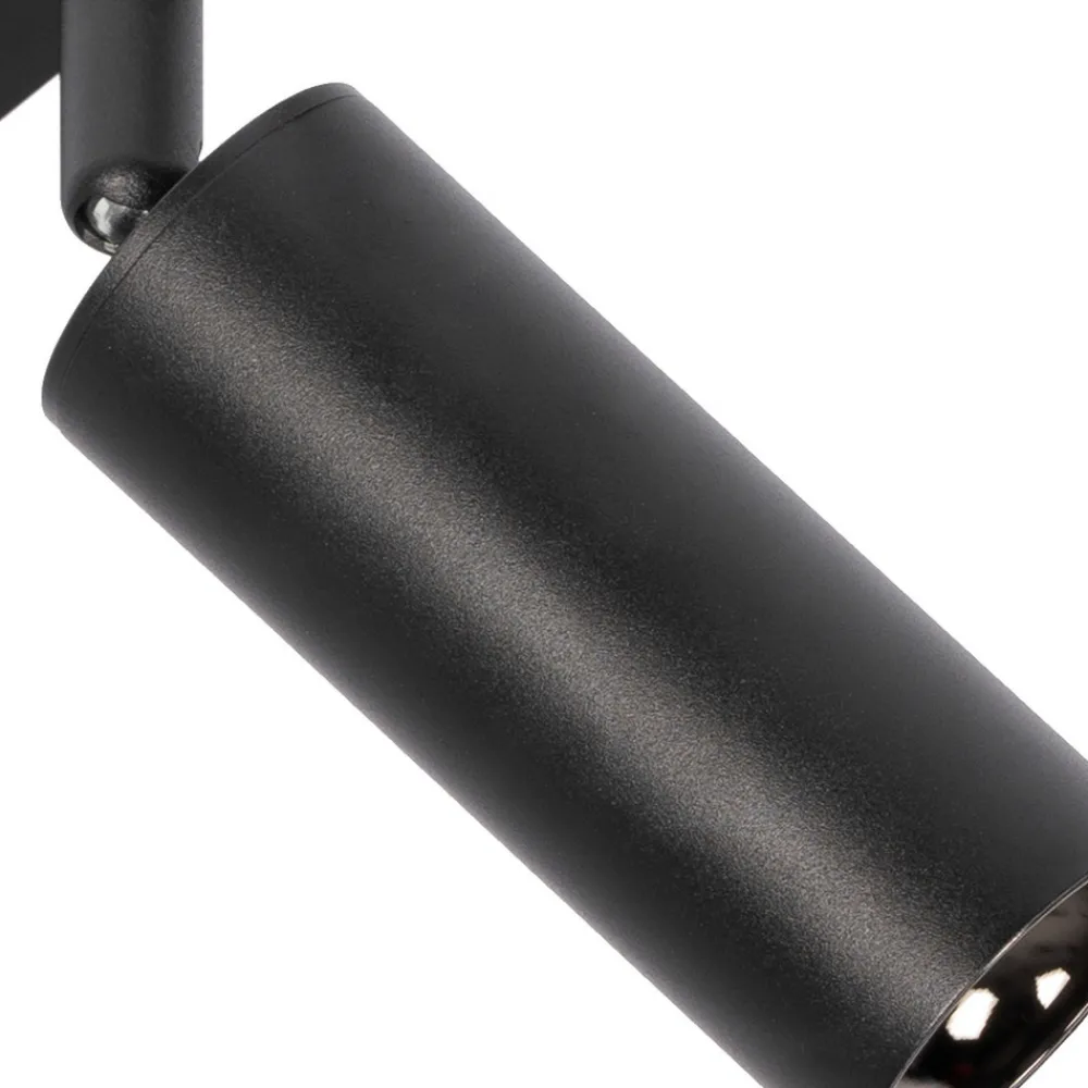 Lindby Skinnesystem 48V Lumaro, spots, 7 lyskilder, svart, Ø 4cm