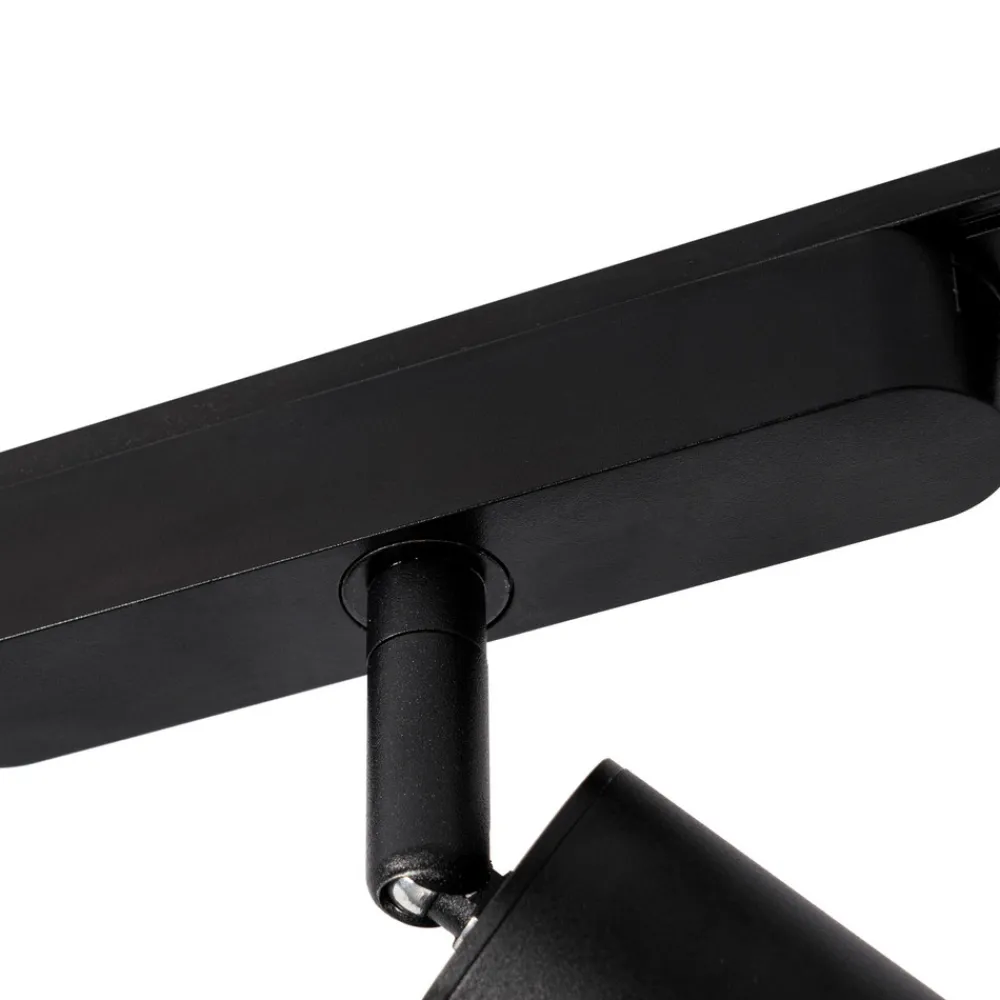 Lindby Skinnesystem 48V Lumaro, spots, 7 lyskilder, svart, Ø 4cm