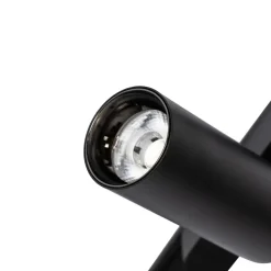 Lindby Skinnesystem 48V Lumaro, spots, 7 lyskilder, svart, Ø 4cm