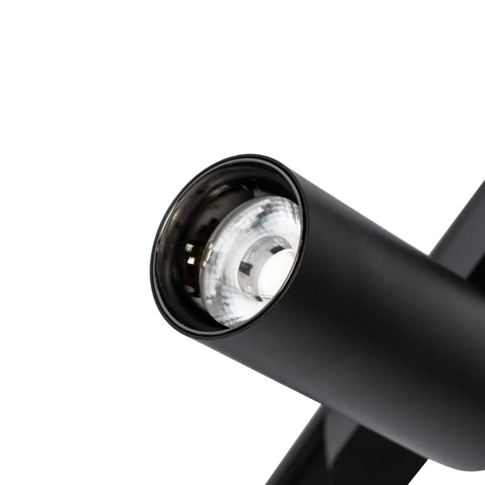 Lindby Skinnesystem 48V Lumaro, spots, 7 lyskilder, svart, Ø 4cm