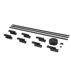 Lindby Skinnesystem 48V Lumaro, spots, 7 lyskilder, svart, Ø 4cm