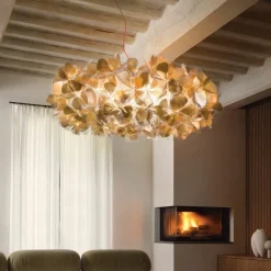 Slamp hengelampe Clizia Mama Non Mama, Ø78 cm, gull/rød Online