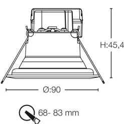 The Light Group SLC One 360° SunLike LED-downlight hvit 930 Hot