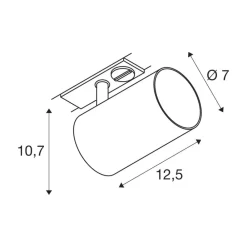 SLV Asto Tube GU10-spot for 1-faset skinne hvit| Kontorbelysning|Skinnesystem