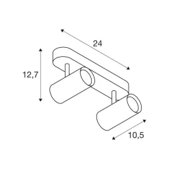 SLV downlight Noblo, hvit, dimbar til varmt, lengde 24 cm New