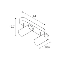 SLV downlight Noblo, svart, dimbar til varmt, lengde 24 cm Best