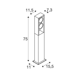 SLV Eskina Frame 75 LED-veilampe, antrasitt, aluminium, IP65, CCT| Gatebelysning, Pullert Belysning
