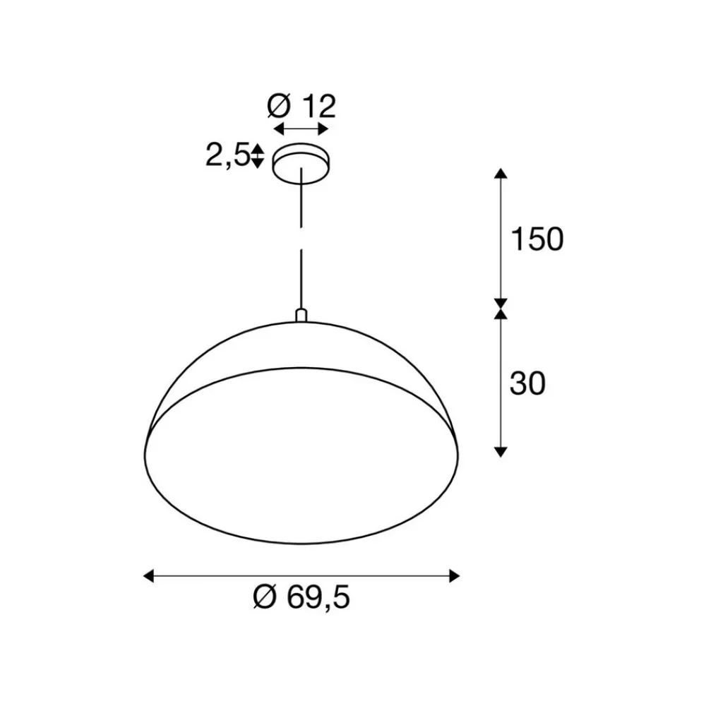 SLV hengelampe Forchini, 70 cm svart/gullfarget plast Outlet