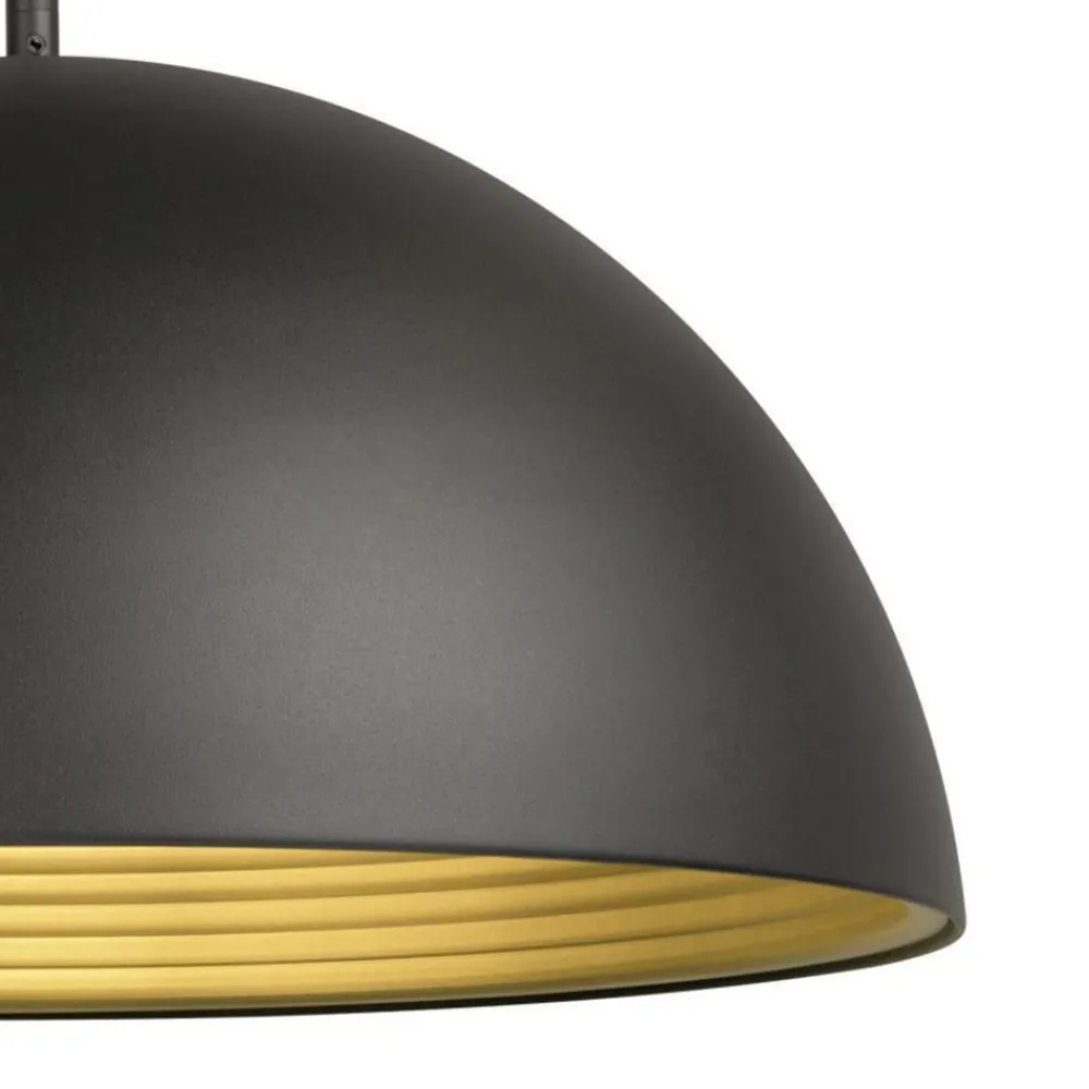 SLV hengelampe Forchini M, 50 cm, svart/gullfarget, metall| Butikkbelysning