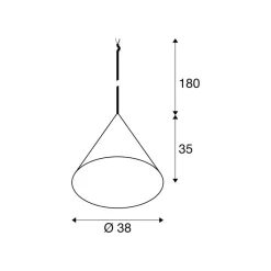 SLV hengelampe Magico, Ø 38 cm, matt svart, metall| Butikkbelysning