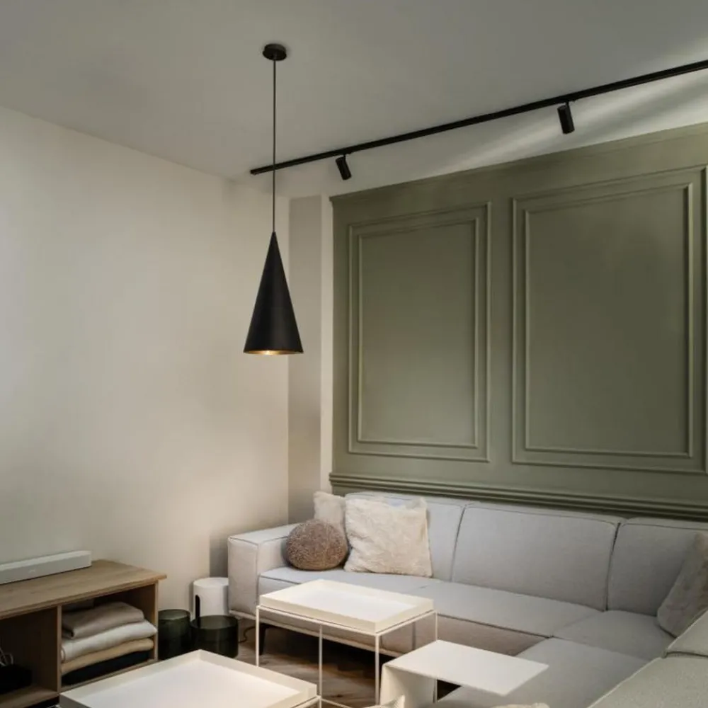 SLV hengelampe Magico, Ø 21 cm, svart/gullfarget, metall| Butikkbelysning