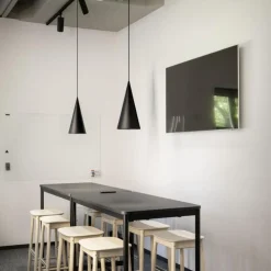 SLV hengelampe Magico, Ø 21 cm, matt svart, metall| Butikkbelysning