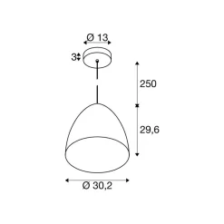 SLV hengelampe Para Cone, Ø 20 cm, svart/gullfarget| Butikkbelysning