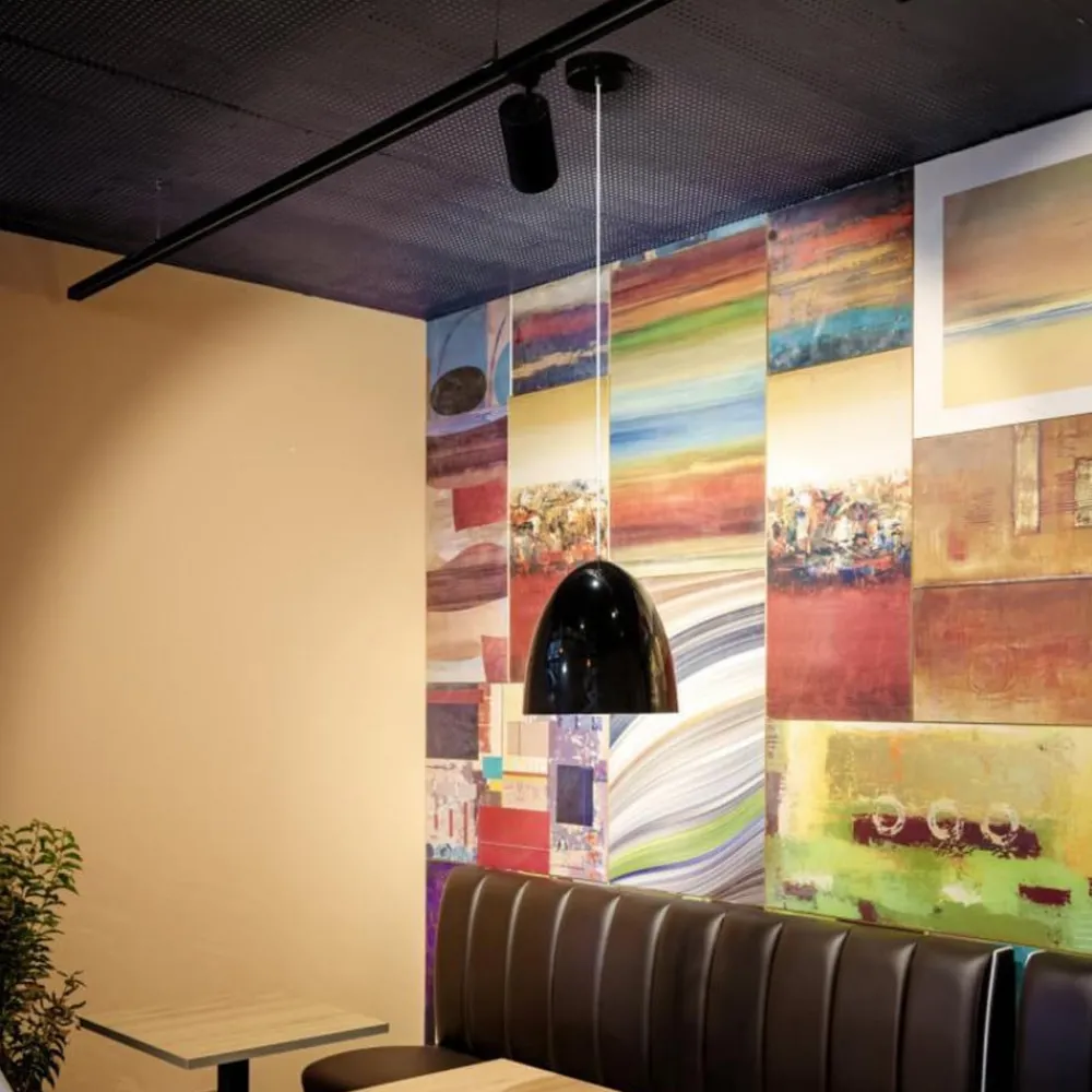 SLV hengelampe Para Cone, Ø 20 cm, svart/gullfarget| Butikkbelysning