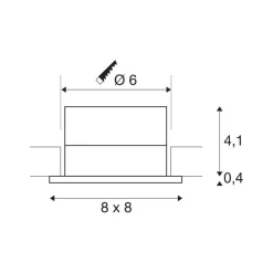 SLV innfellingslampe Patta-I, hvit, aluminium, lengde 8 cm| Butikkbelysning