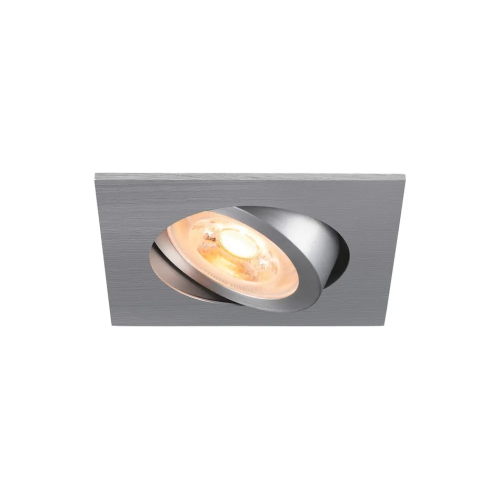 SLV Innfelt taklampe New Tria, aluminium, aluminium, lengde 8,2 cm Best