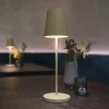 SLV LED oppladbar lampe Vinolina Two, grønn, aluminium, Ø 11 cm, IP65| Terrassebelysning