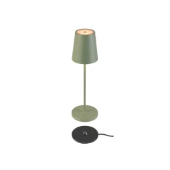 SLV LED oppladbar lampe Vinolina Two, grønn, aluminium, Ø 11 cm, IP65| Terrassebelysning