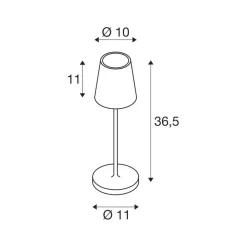 SLV LED oppladbar lampe Vinolina Two, grønn, aluminium, Ø 11 cm, IP65| Terrassebelysning