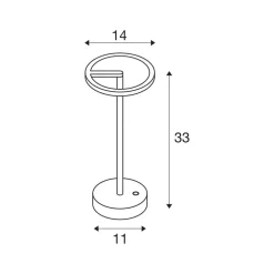 SLV LED oppladbar lampe Vinolina One, svart, 2700 K, høyde 33 cm| Dekorasjonsbelysning