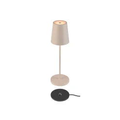 SLV LED oppladbar lampe Vinolina Two, beige, aluminium, Ø 11 cm, IP65| Dekorasjonsbelysning