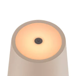 SLV LED oppladbar lampe Vinolina Two, beige, aluminium, Ø 11 cm, IP65| Dekorasjonsbelysning