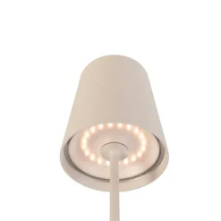 SLV LED oppladbar lampe Vinolina Two, beige, aluminium, Ø 11 cm, IP65| Dekorasjonsbelysning