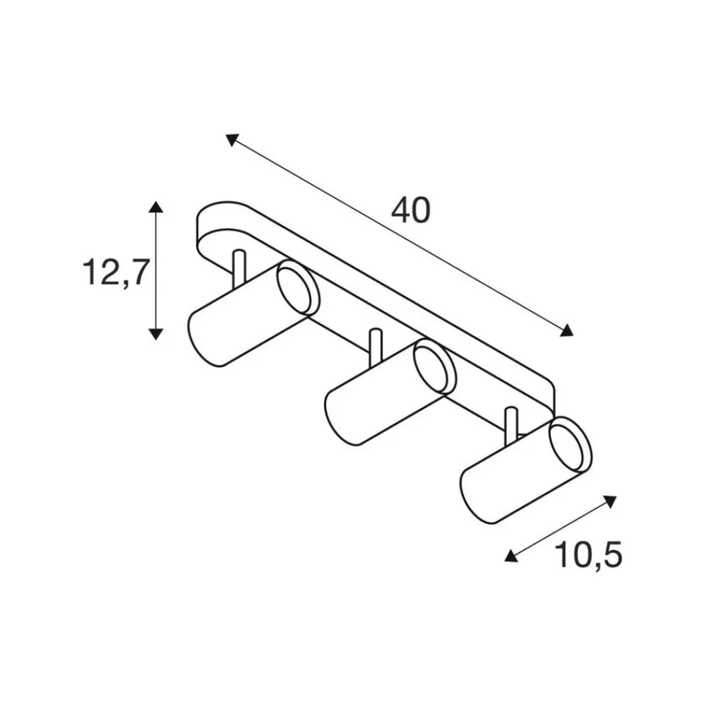 SLV LED-downlight Noblo, 2700 K, svart, lengde 40 cm| Butikkbelysning