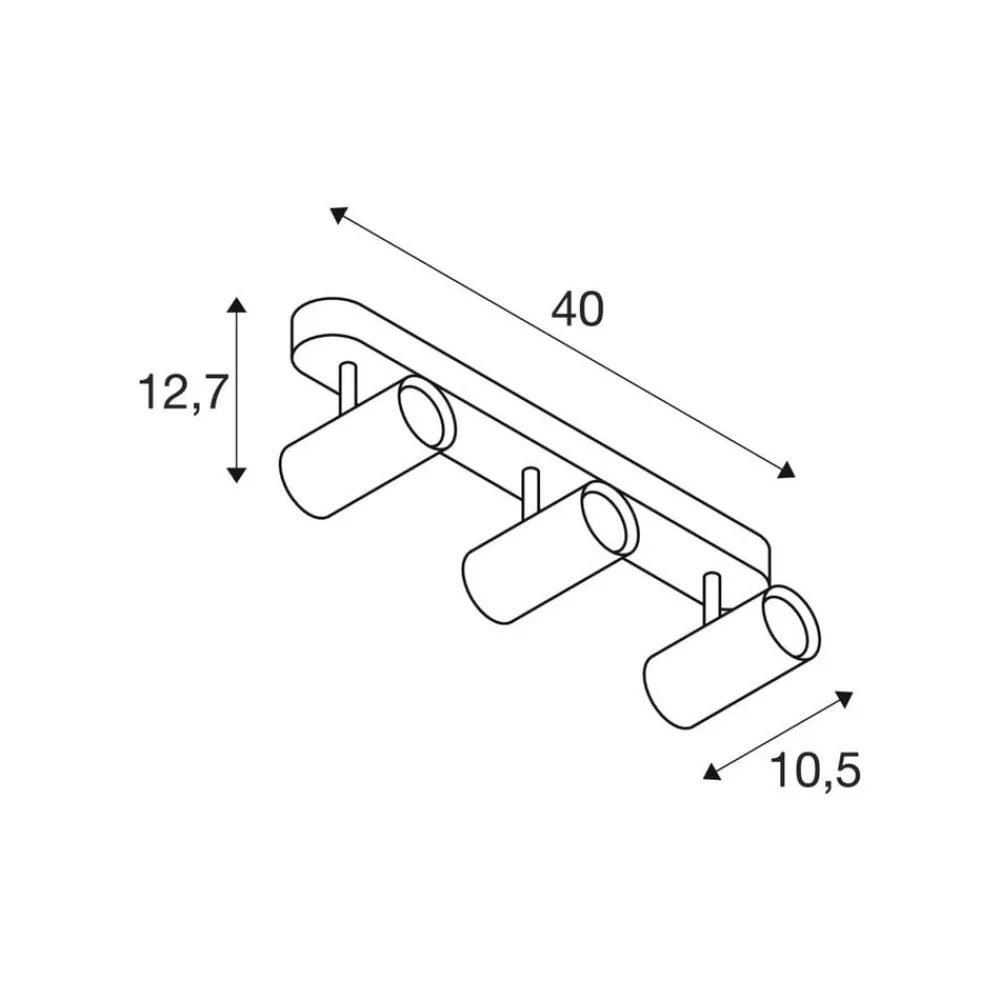 SLV LED-downlight Noblo, hvit, dimbar til varmt, lengde 40 cm| Butikkbelysning