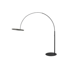 SLV LED-gulvlampe One Bow FL, svart, stål, høyde 232 cm| Led-Innendørs