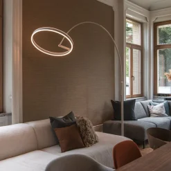 SLV LED-gulvlampe One Bow FL, hvit, stål, høyde 232 cm, CCT| Gulvlamper