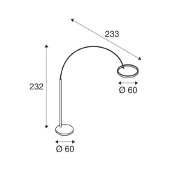 SLV LED-gulvlampe One Bow FL, hvit, stål, høyde 232 cm, CCT| Gulvlamper
