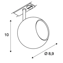 SLV Light Eye 1-spotlight for enkeltkretsskinne svart Outlet