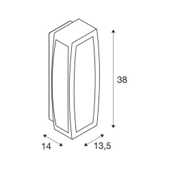 SLV Meridian Box utendørs vegglampe, antrasitt, bredde 13 cm Online
