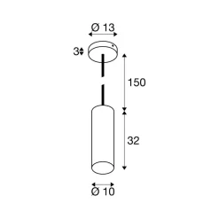 SLV Pendellampe Enola, svart matt, Ø 10 cm, metall| Butikkbelysning