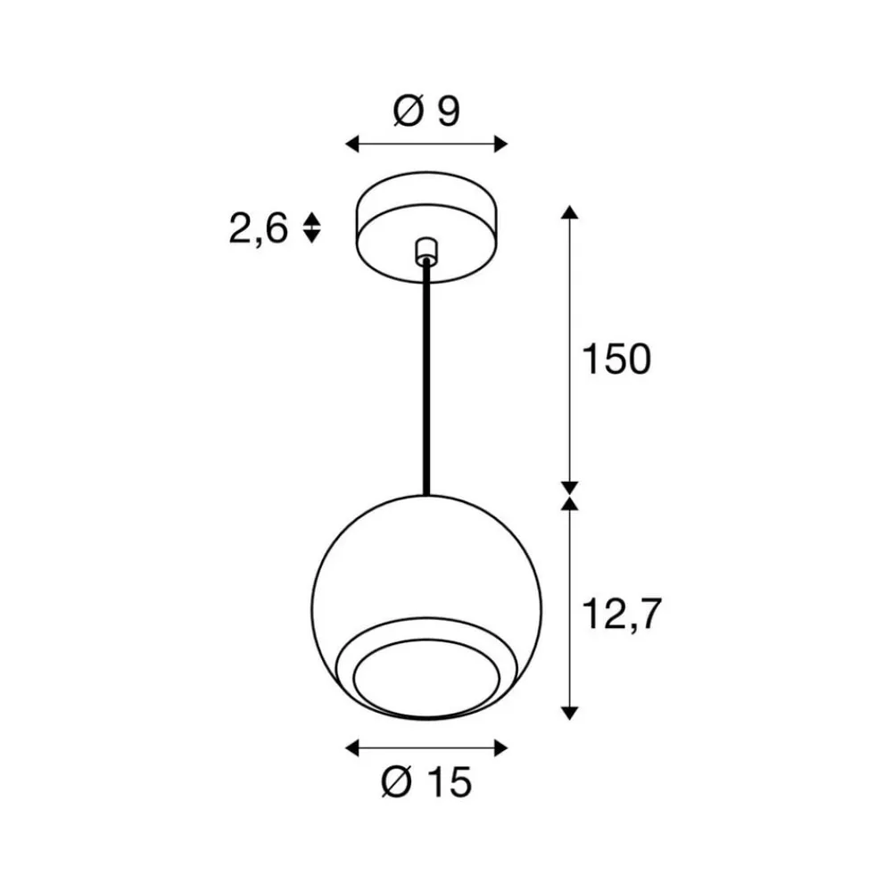 SLV Pendellampe Light Eye 150, hvit, Ø 15 cm, metall| Butikkbelysning