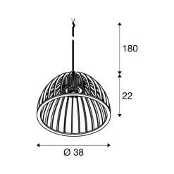 SLV Pendellampe Wud, lys tre, Ø 38 cm, tre| Butikkbelysning
