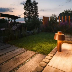 SLV Photoni 45 sokkellampe, rustfarget, aluminium, høyde 45 cm| Sokkellamper