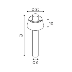 SLV Photoni 75, svart, aluminium, høyde 75 cm| Gatebelysning, Pullert Belysning